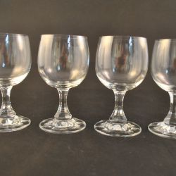 4 wijnglazen, kristal
