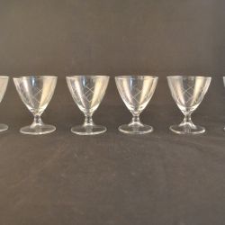 6 kleine glaasjes met ruitpatroon (kristal)