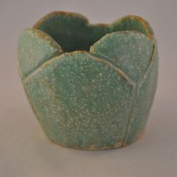 Bloempotje (halfrond/4-zijdig), grijs/groen