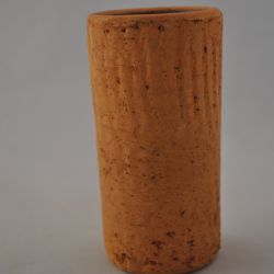 Vaasje, 10 cm, bruin, keramiek