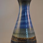 Vaas, blauw, Zweeds aardewerk (G. Millberg)