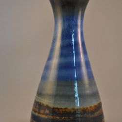 Vaas, blauw, Zweeds aardewerk (G. Millberg)