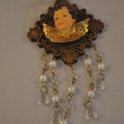 Kerstdecoratie (hanger met engelenkopje)