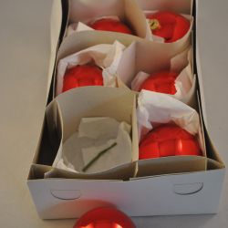 6 kerstballen (rood)