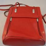Schoudertas/rugtasje, rood leer