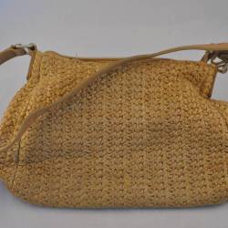 Schoudertasje, jute (Vroom en Dreesman)
