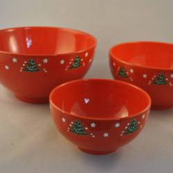 3 schalen "Kerst-aardewerk" (Waechtersbach)
