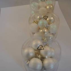 Kerstballen, wit, 30 stuks