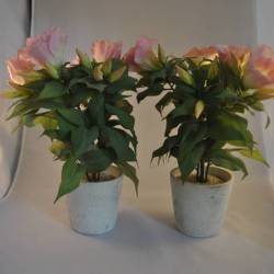 Kunstbloemen in pot, 2 stuks