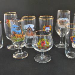 9 verschillende bier/souvenir-glazen