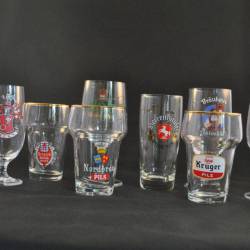 set van 9 bierglazen (Duitse biermerken)
