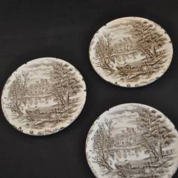 3 porseleinen schoteltjes (Castles)