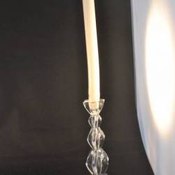 Kaarsenstander, kristal, hoog 18 cm