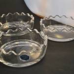 3 schaaltjes (Boheems kristal), 11,5 cm