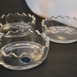 3 schaaltjes (Boheems kristal), 11,5 cm