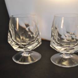 2 cognac glazen, bleikristall