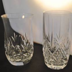 2 kleine vazen, kristal, 12 en 13 cm