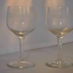2 glaasjes, gegraveerde band