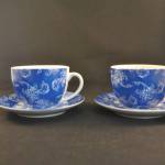 2 kop en schotels, blauw