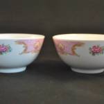 2 kommetjes (kunststof, rose)