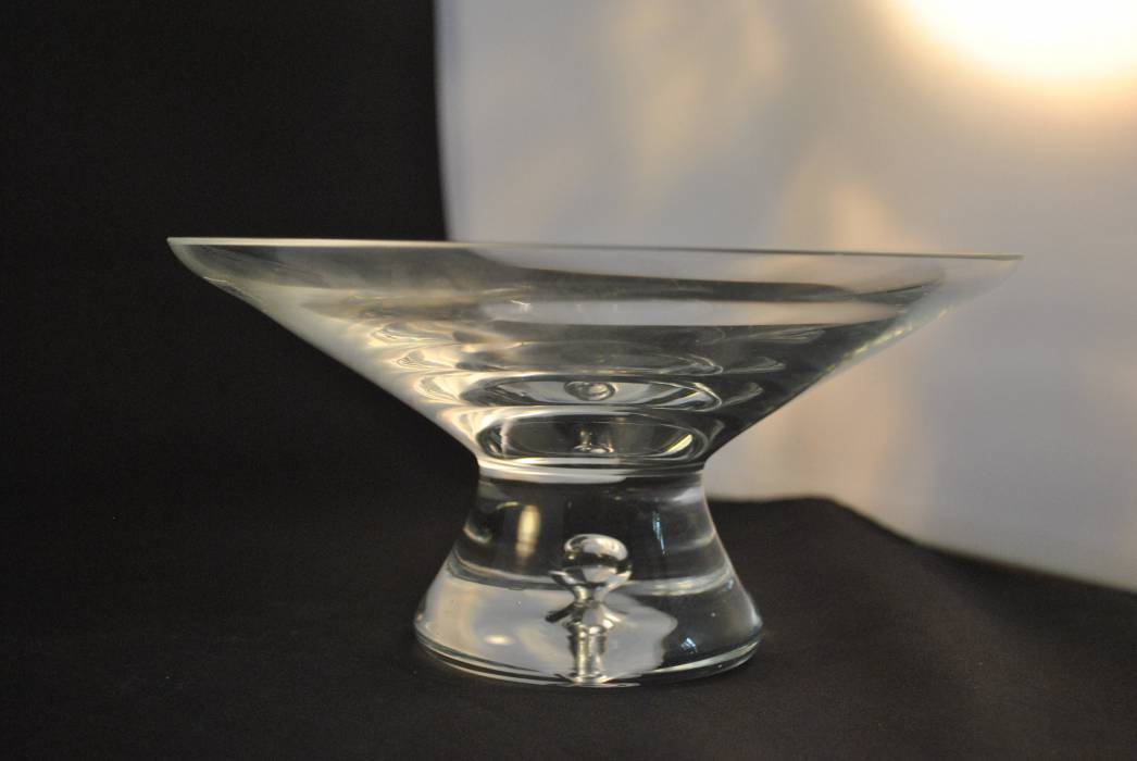 Glazen schaal op voet (19,5 cm), Krosno Glass Poland -