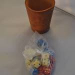 Leren dobbelbeker + stenen