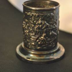 Lepelvaasje, verzilverd, 7 cm
