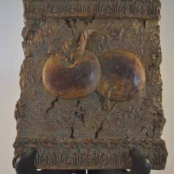 Tablet met afbeelding 2 appels (in relief)