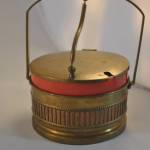 Jampot (porselein in koperen houder)