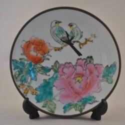 Wandbordje (porselein/koper, 15 cm)