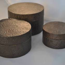 3 hout(fineer) bakjes (pillendoosjes)