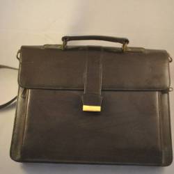 Schoudertas (model aktentas), zwart/bruin
