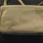 Beige leren handtas