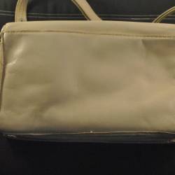 Beige leren handtas