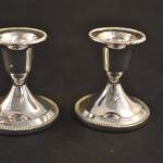 2 kaarsenstanders, verzilverd