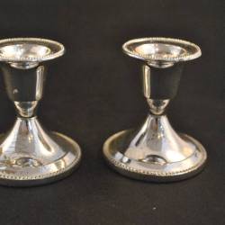 2 kaarsenstanders, verzilverd