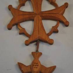 Houten (Andreas)kruis + vogel