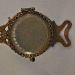 Antiek (pillen)doosje (Koper/glas)