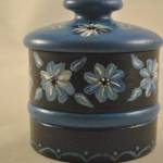 Bakje met deksel, zwart/blauw (volkschilderkunst)