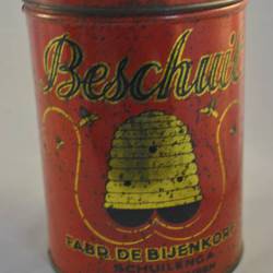 Beschuitblik Fabr. De Bijenkorf