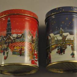 2 blikjes met winterse taferelen