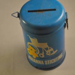 Spaarblikje Johanna Stichting, blauw