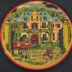 Antieke houten ronde puzzel, 19 cm