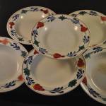 6 diepe borden, Boerenbont (24,5 cm)