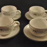 4 café espresso kopjes + schotels