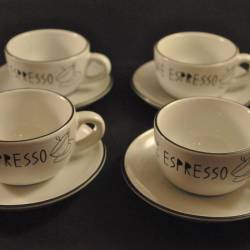 4 café espresso kopjes + schotels