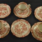 3  kopjes en 6 schoteltjes, rose, Seltmann Weiden Bavaria