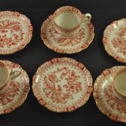 3  kopjes en 6 schoteltjes, rose, Seltmann Weiden Bavaria