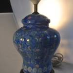 Porseleinen lampenvoet, blauw, 35 cm