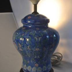 Porseleinen lampenvoet, blauw, 35 cm
